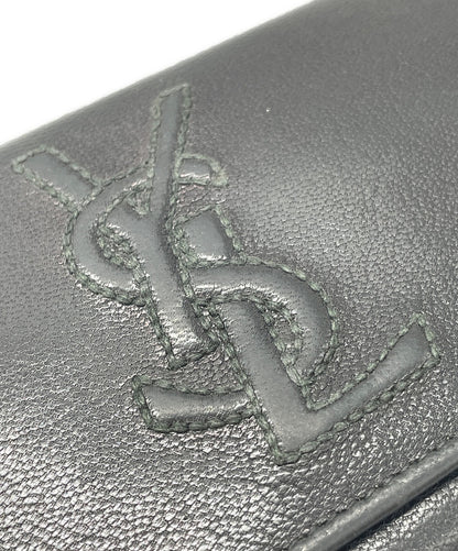 Saint Laurent Flap Wallet Long Purse YSL Cassandra Black Authentic