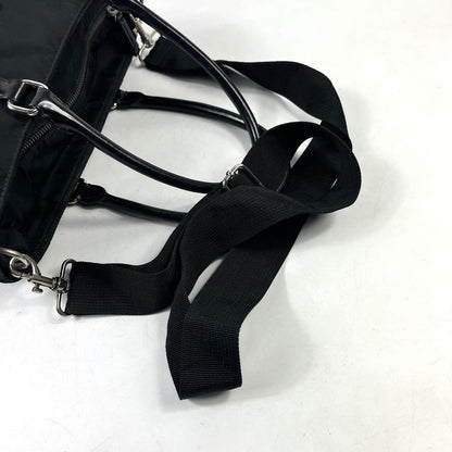 PRADA Hand Shoulder Bag Tote Purse 2way Nylon Black Authentic