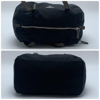 PRADA Hand Bag Tote Purse Logo Nylon Patent Leather Black Brown Khaki Authentic