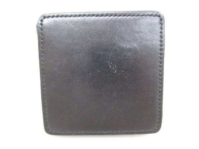 SAINT LAURENT PARIS Coin Case Wallet Purse Compact Logo Black White Authentic