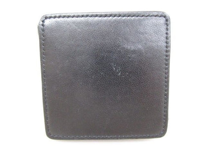 SAINT LAURENT PARIS Coin Case Wallet Purse Compact Logo Black White Authentic