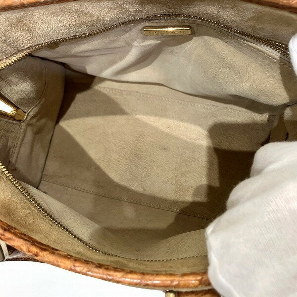 LOEWE Hand Bag Tote Purse Anagram Suede Leather Beige Light Brown Authentic