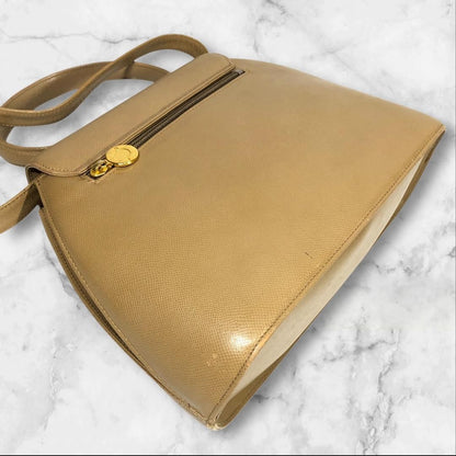 GIVENCHY Hand Shoulder Bag Tote Purse 2way 4G Leather Brown Gray Authentic