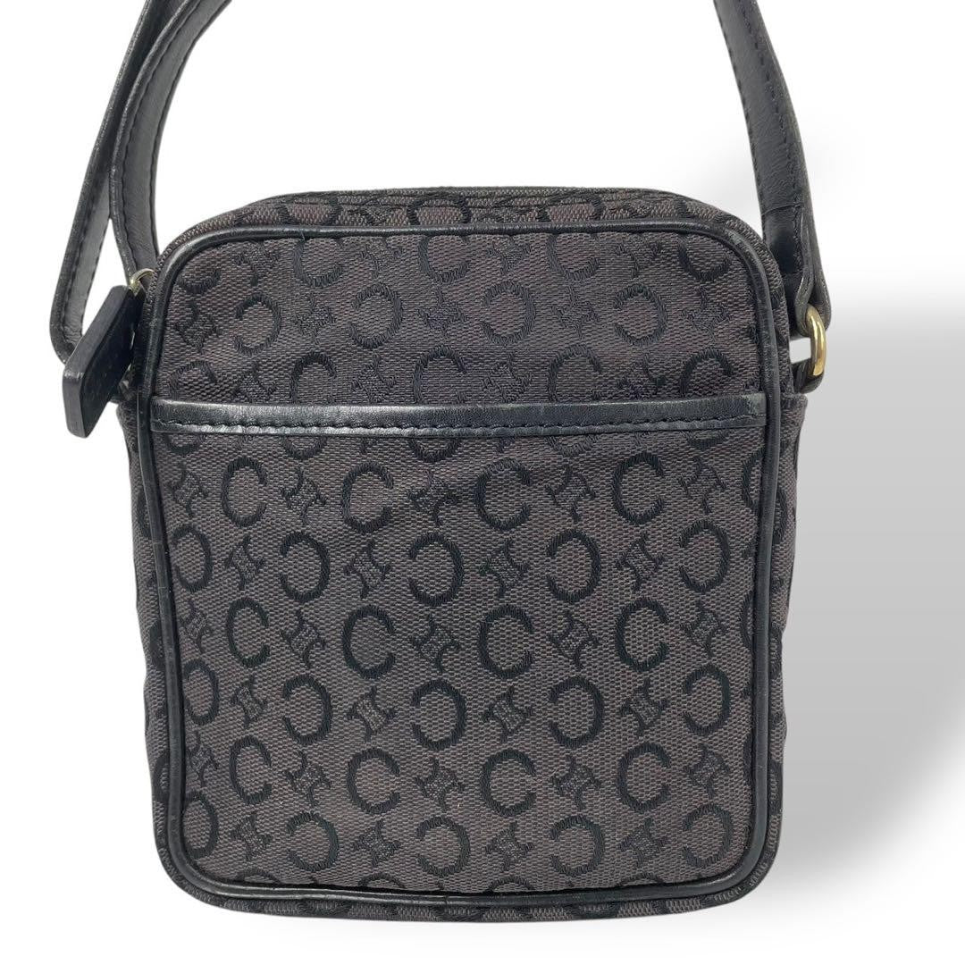 CELINE shoulder bag Purse Macadam Black Canvas Authentic Used Women's