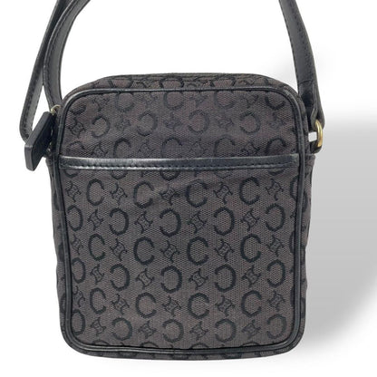 CELINE shoulder bag Purse Macadam Black Canvas Authentic Used Women's