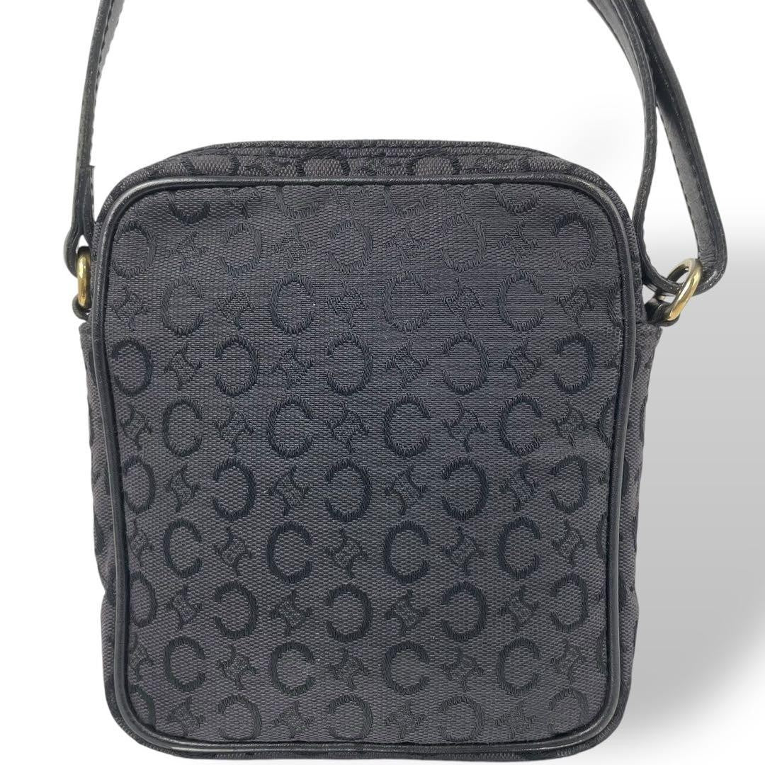 CELINE shoulder bag Purse Macadam Black Canvas Authentic Used Women's