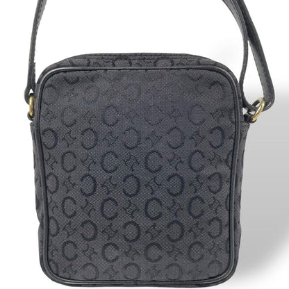 CELINE shoulder bag Purse Macadam Black Canvas Authentic Used Women's