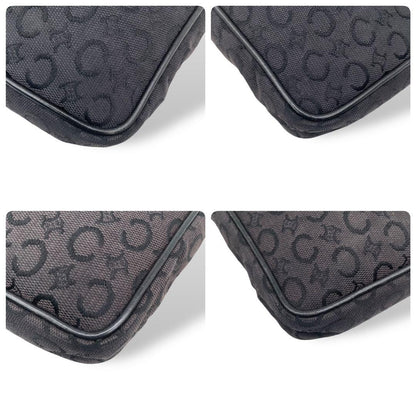 CELINE shoulder bag Purse Macadam Black Canvas Authentic Used Women's