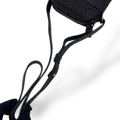 CELINE shoulder bag Purse Macadam Black Canvas Authentic Used Women's