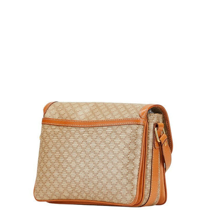 CELINE shoulder bag Purse Macadam Beige Brown PVC Leather Women's Authentic Used