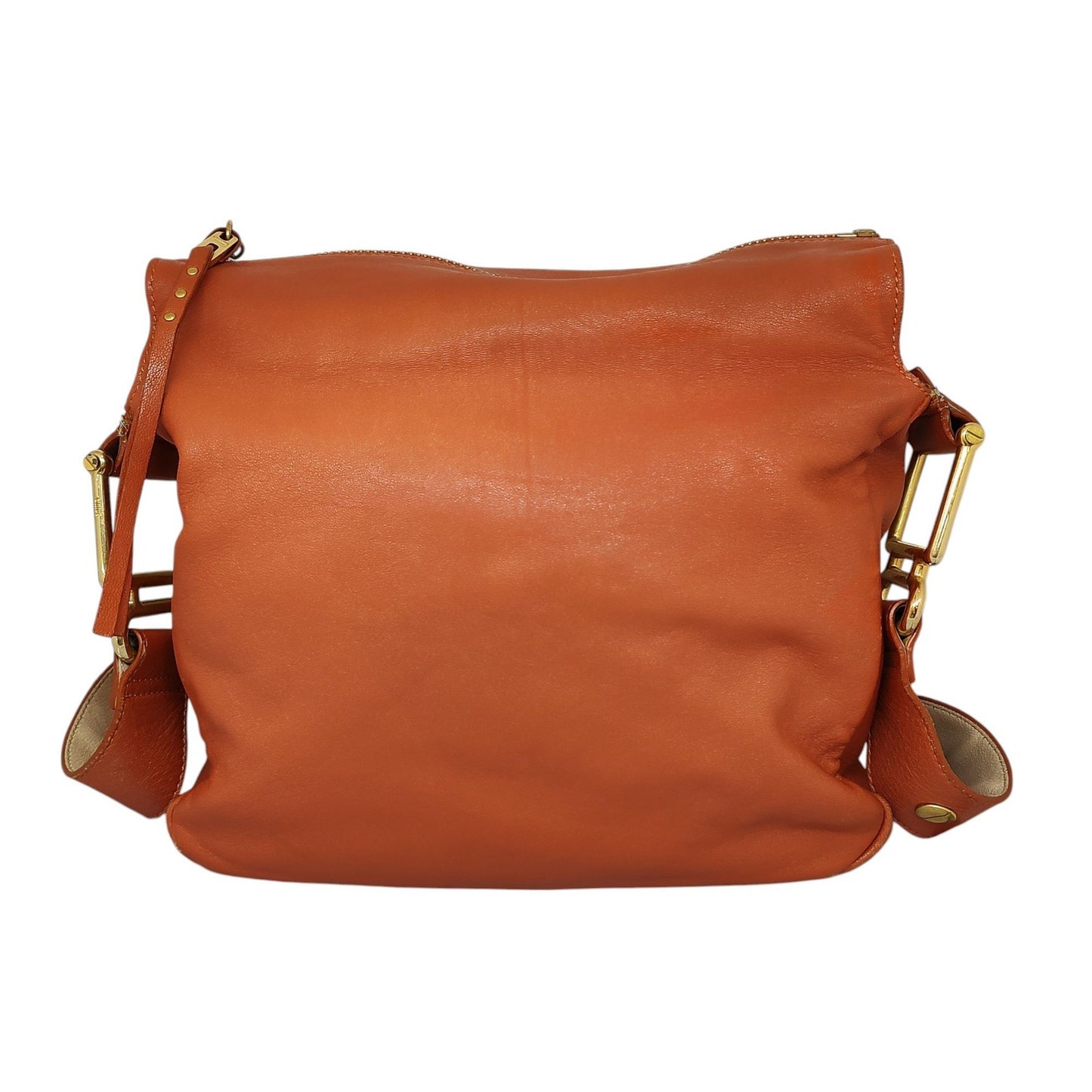 Chloe Leather Purse shoulder bag Orange Unisex Authentic Used