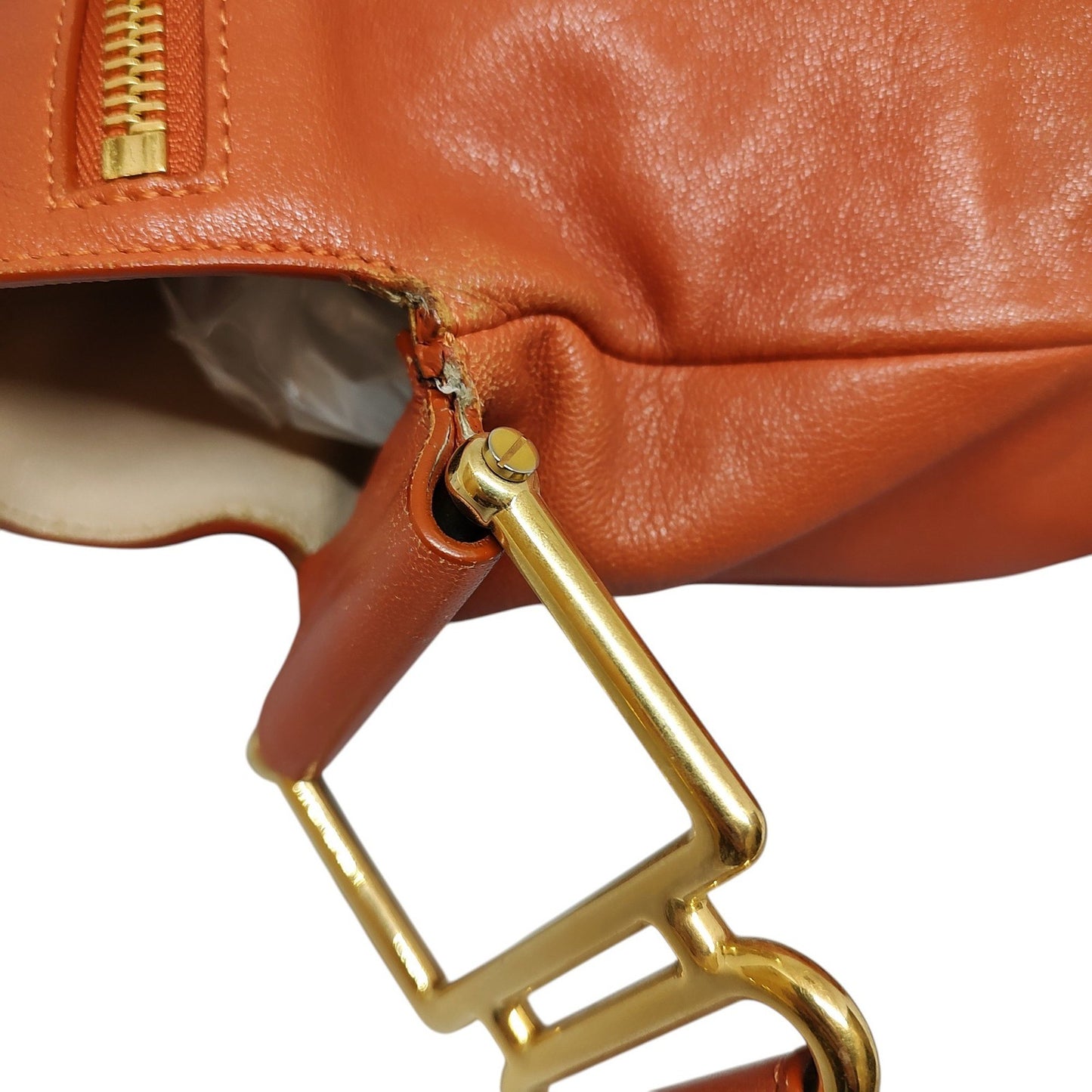 Chloe Leather Purse shoulder bag Orange Unisex Authentic Used