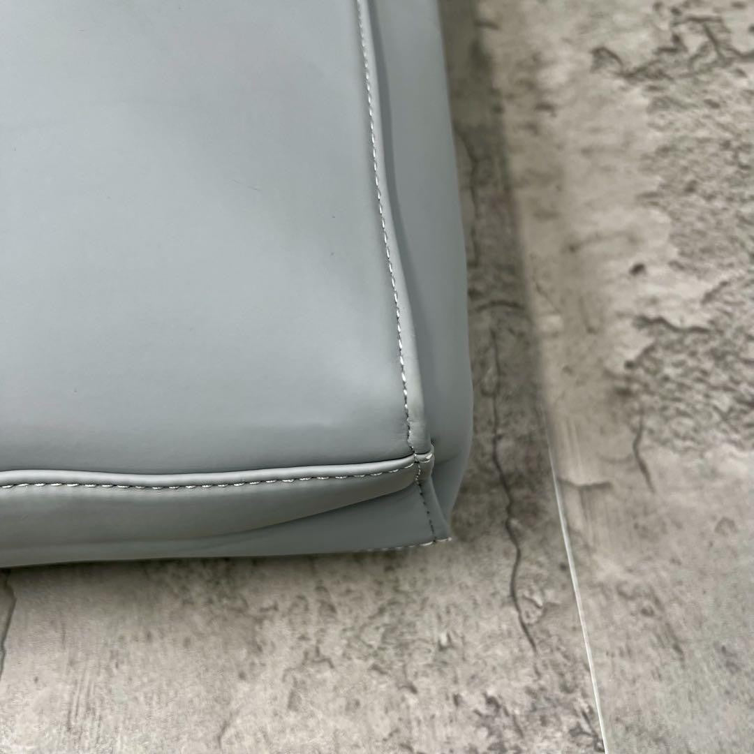 GIVENCHY Hand Bag Tote Purse PU Leather Gray Authentic