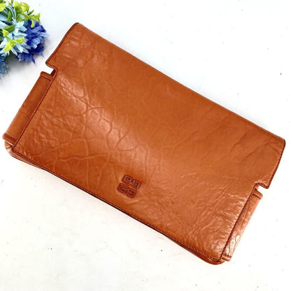 GIVENCHY Clutch Bag Second Bag 4G Leather Orange Authentic