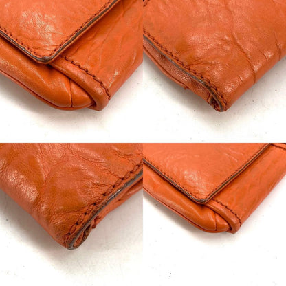 GIVENCHY Clutch Bag Second Bag 4G Leather Orange Authentic