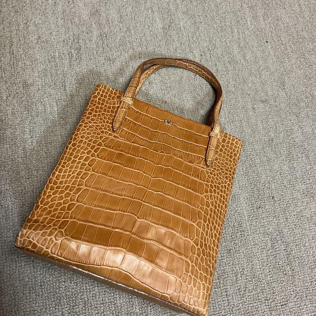 Valentino Mini Hand Bag Tote Purse Logo Camel Authentic