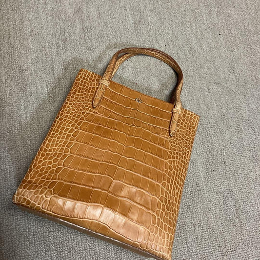 Valentino Mini Hand Bag Tote Purse Logo Camel Authentic