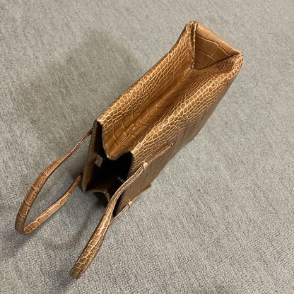Valentino Mini Hand Bag Tote Purse Logo Camel Authentic