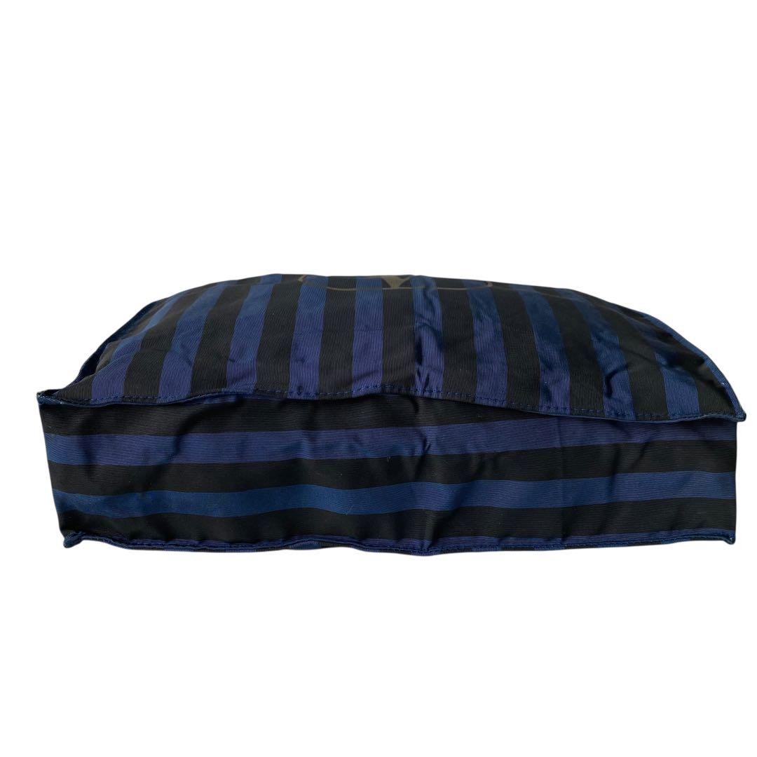 Valentino Shoulder Bag Purse Stripe Navy Black Authentic