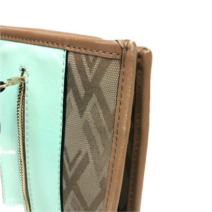 Valentino Garavani Hand Bag Tote Purse Canvas Leather Brown Mint Authentic