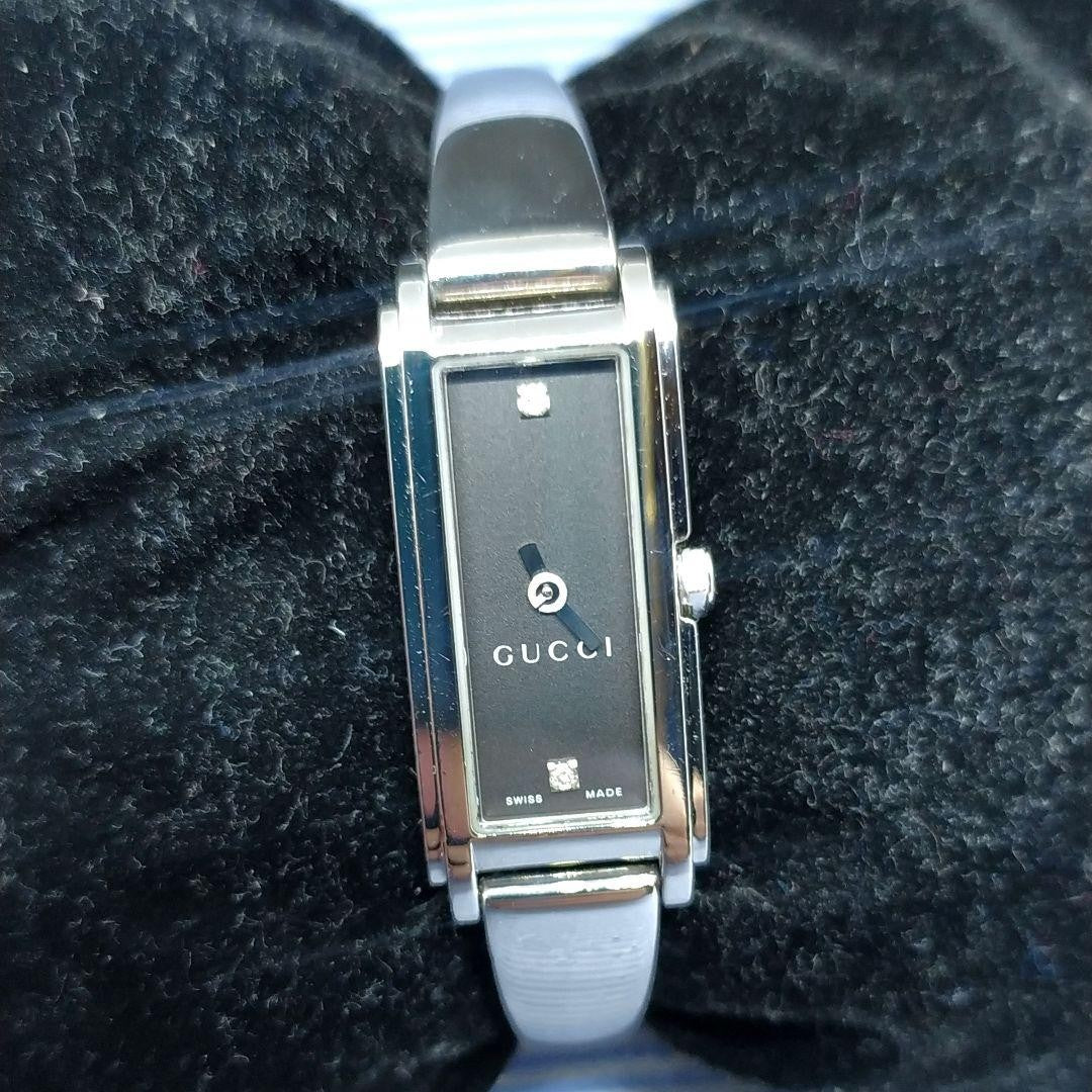 GUCCI Quartz Watch Wristwatch Silver Black Women's Authentic