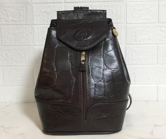 MULBERRY Backpack 2way Leather Dark Brown Authentic