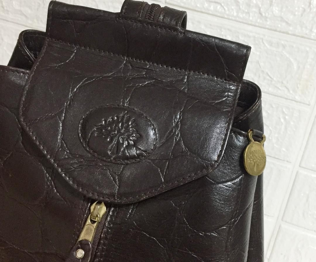 MULBERRY Backpack 2way Leather Dark Brown Authentic