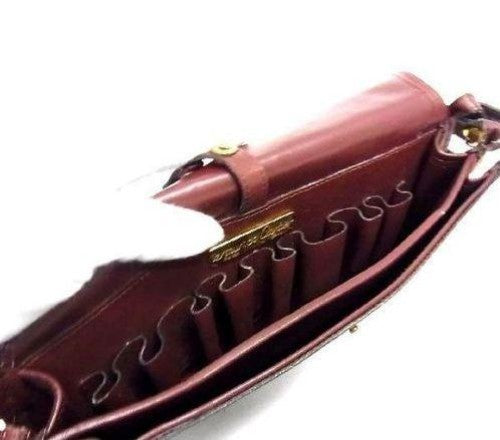 Cartier Shoulder Bag Purse Suede Leather Bordeaux Authentic