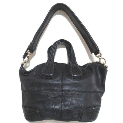 GIVENCHY Nightingale Hand Shoulder Bag Leather Black Authentic Vintage