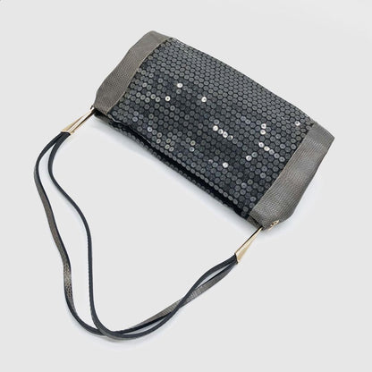 BOTTEGA VENETA Shoulder Bag Purse Sequins Gray Authentic