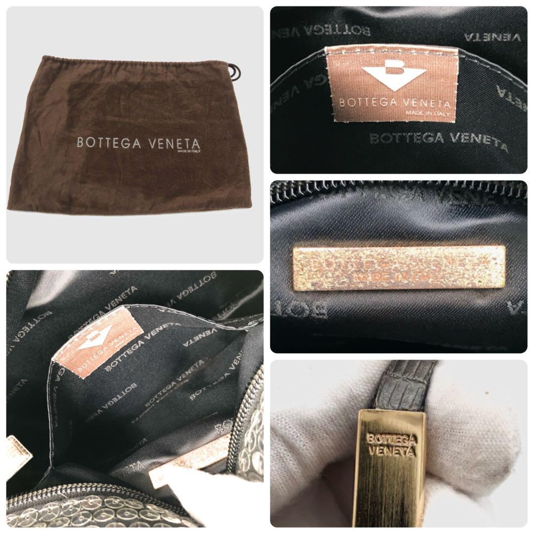 BOTTEGA VENETA Shoulder Bag Purse Sequins Gray Authentic