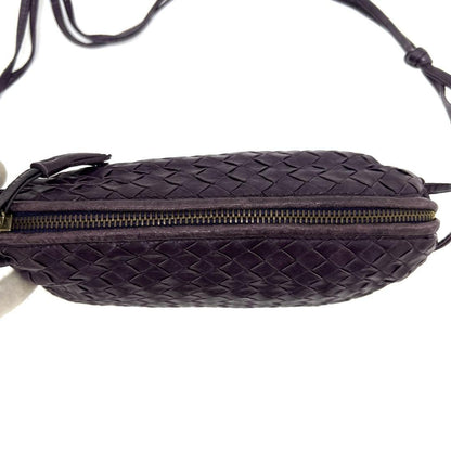 BOTTEGA VENETA Shoulder Bag Purse Intrecciato Leather Purple Authentic