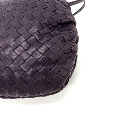 BOTTEGA VENETA Shoulder Bag Purse Intrecciato Leather Purple Authentic