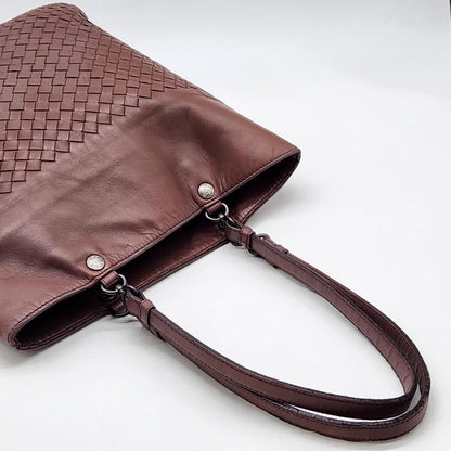 BOTTEGA VENETA Hand Bag Tote Purse Intrecciato Leather Authentic