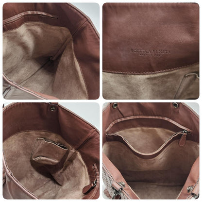 BOTTEGA VENETA Hand Bag Tote Purse Intrecciato Leather Authentic