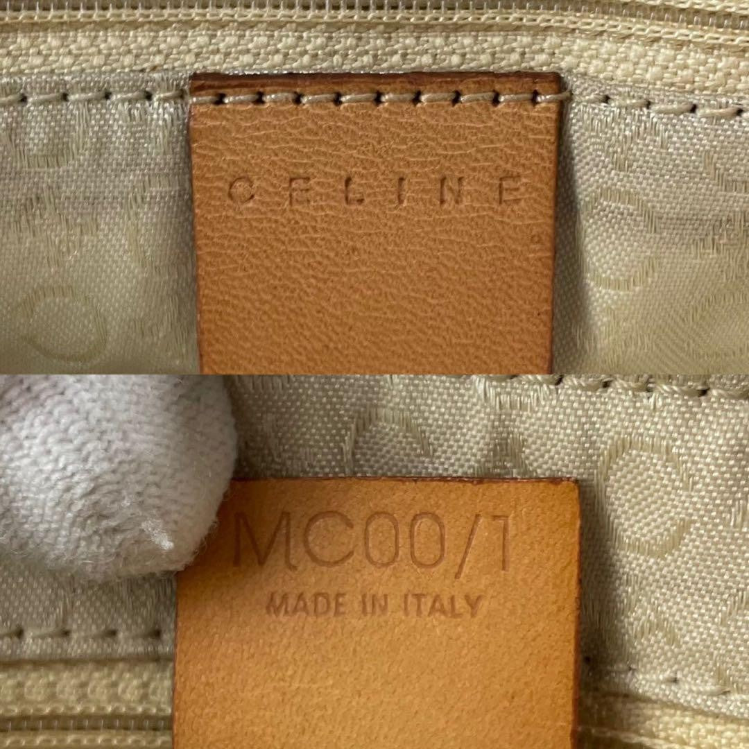CELINE Shoulder Bag Purse 2way C Macadam Suede Leather Beige Brown Authentic