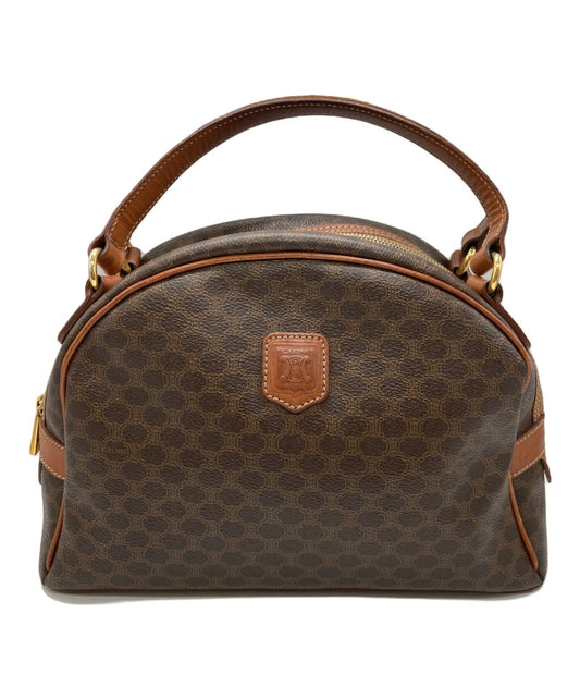 CELINE Hand Bag Tote Purse Macadam Brown Authentic