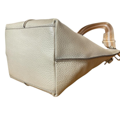 TOD'S Hand Shoulder Bag Tote Purse 2way JOY Leather Greige Authentic