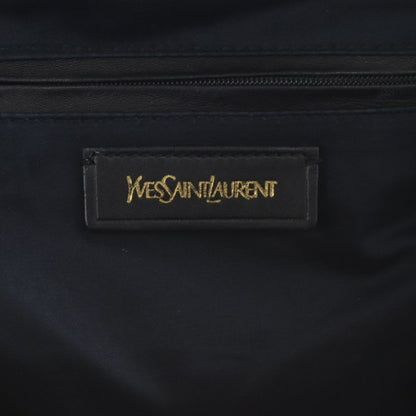 Saint Laurent Boston Hand Bag Tote Purse Y Line Patent Leather Dark Purple Auth