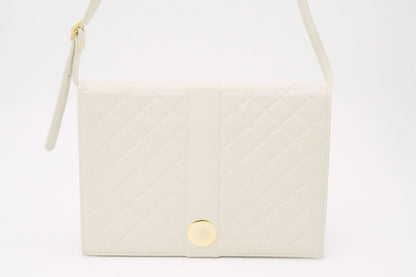 Saint Laurent Shoulder Bag Purse 2way Quilting Leather White Authentic