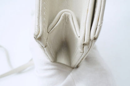 Saint Laurent Shoulder Bag Purse 2way Quilting Leather White Authentic