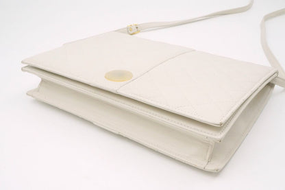 Saint Laurent Shoulder Bag Purse 2way Quilting Leather White Authentic