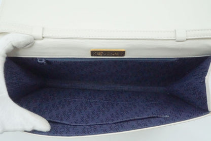 Saint Laurent Shoulder Bag Purse 2way Quilting Leather White Authentic