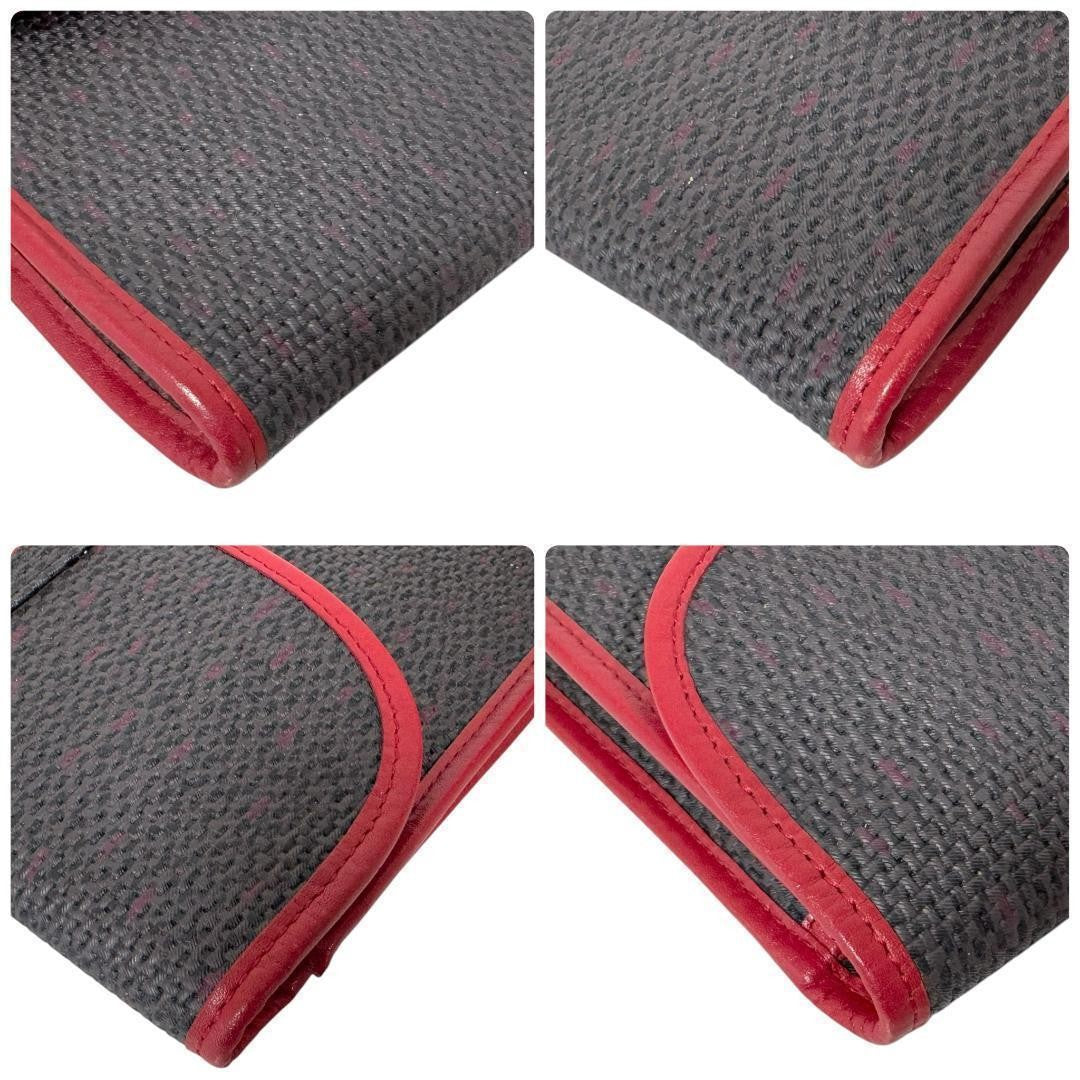 Saint Laurent Clutch Bag Second Bag YSL Cassandra Gray Red Authentic