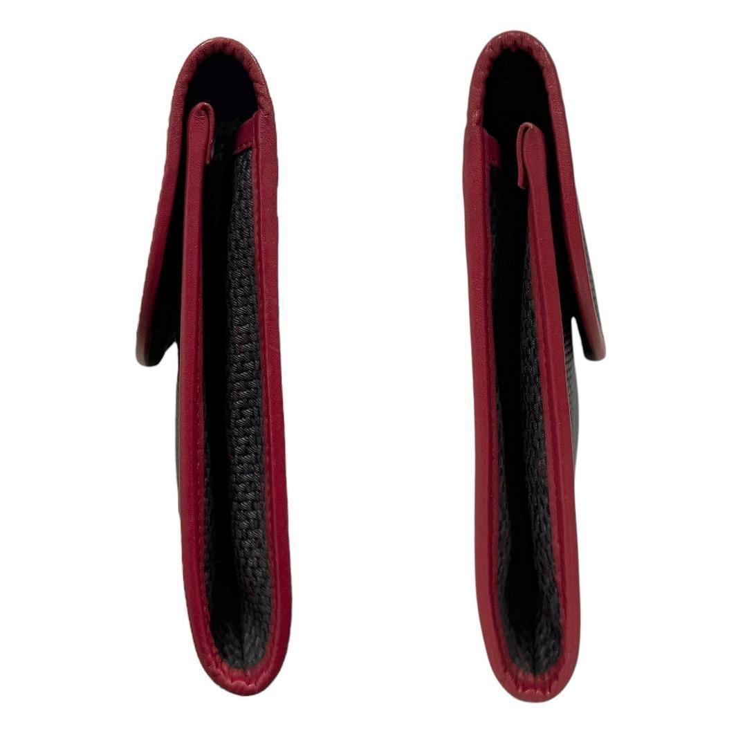 Saint Laurent Clutch Bag Second Bag YSL Cassandra Gray Red Authentic