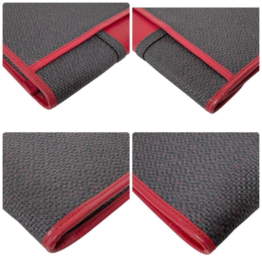 Saint Laurent Clutch Bag Second Bag YSL Cassandra Gray Red Authentic