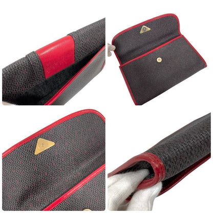 Saint Laurent Clutch Bag Second Bag YSL Cassandra Gray Red Authentic