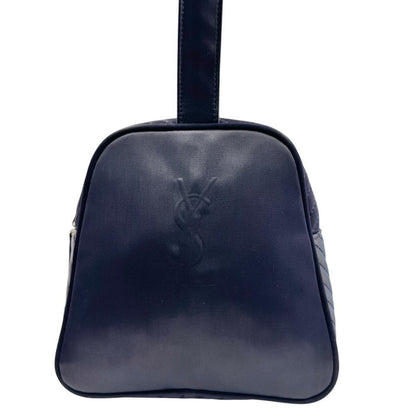 Saint Laurent Hand Bag Tote Purse YSL Cassandra Nylon Navy Authentic