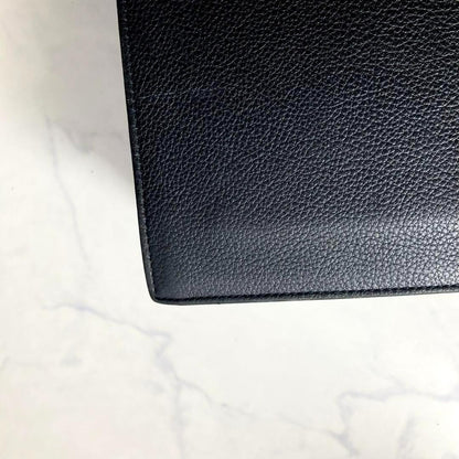 Saint Laurent Hand Bag Tote Purse Leather Black Red Authentic