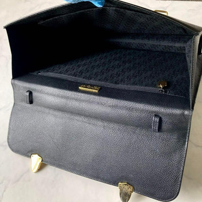 Saint Laurent Hand Bag Tote Purse Leather Black Red Authentic